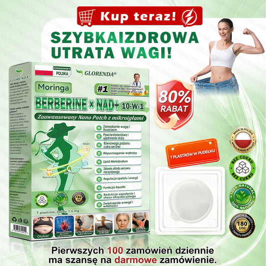 Oficjalny Sklep | ✅𝑮𝑳𝑶𝐑𝐄𝐍𝐃𝘼® Moringa · Berberyna × NAD+ 10-w-1 Zaawansowany nano plaster z mikroigłami (tylko raz dziennie, widoczne efekty już po 7 dniach) ✅Dla osób z otyłością, luźną skórą, cukrzycą oraz problemami stawowymi