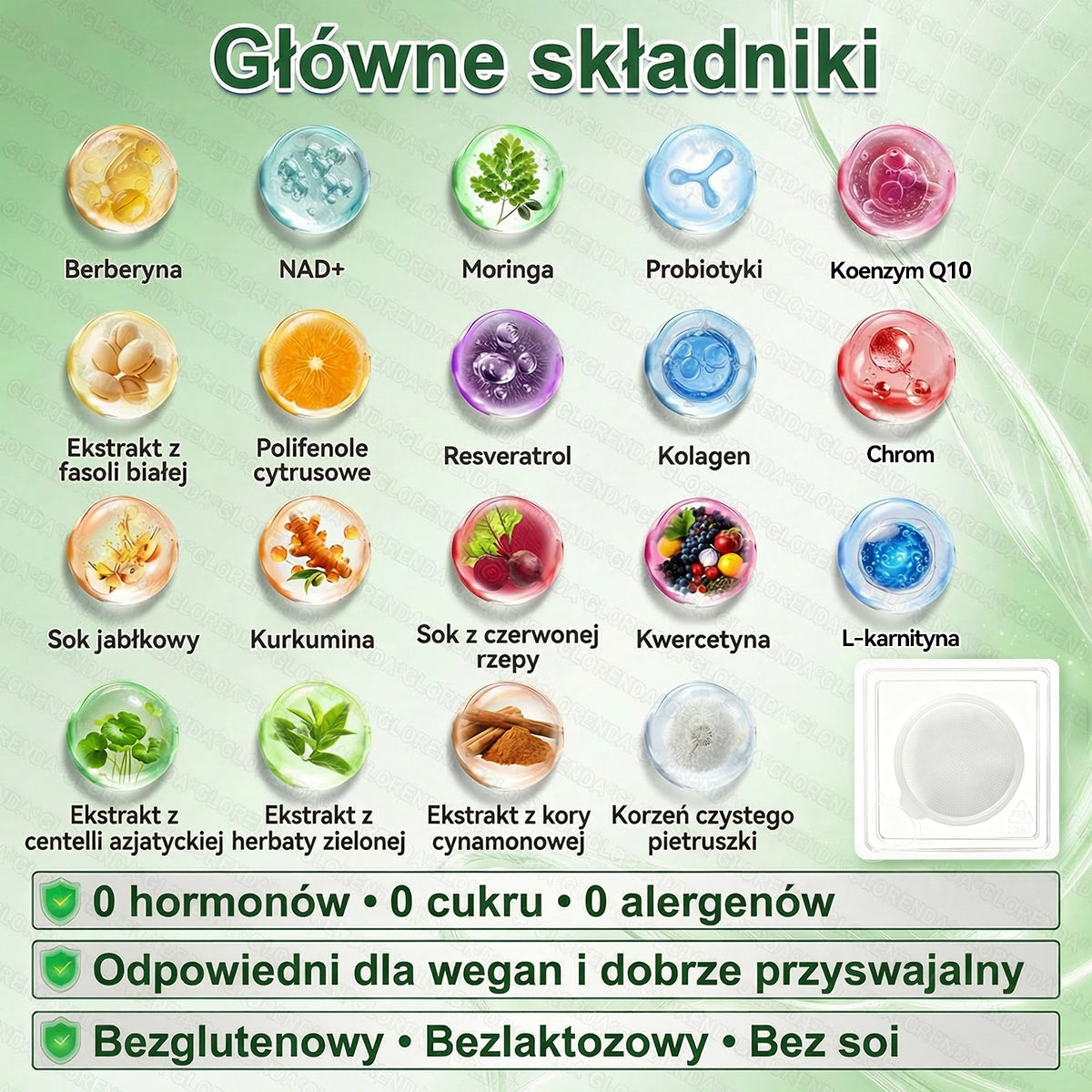 Oficjalny Sklep | ✅𝑮𝑳𝑶𝐑𝐄𝐍𝐃𝘼® Moringa · Berberyna × NAD+ 10-w-1 Zaawansowany nano plaster z mikroigłami (tylko raz dziennie, widoczne efekty już po 7 dniach) ✅Dla osób z otyłością, luźną skórą, cukrzycą oraz problemami stawowymi