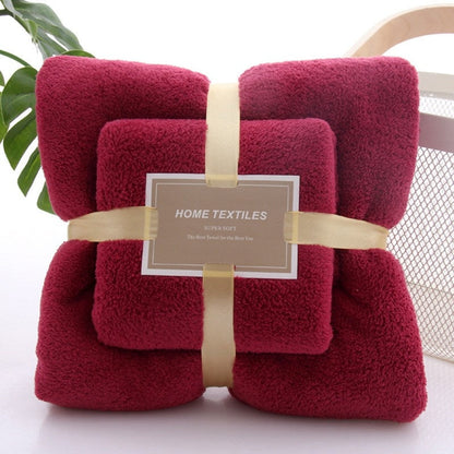 Coral Fleece 2‑Piece Bath Towel Set